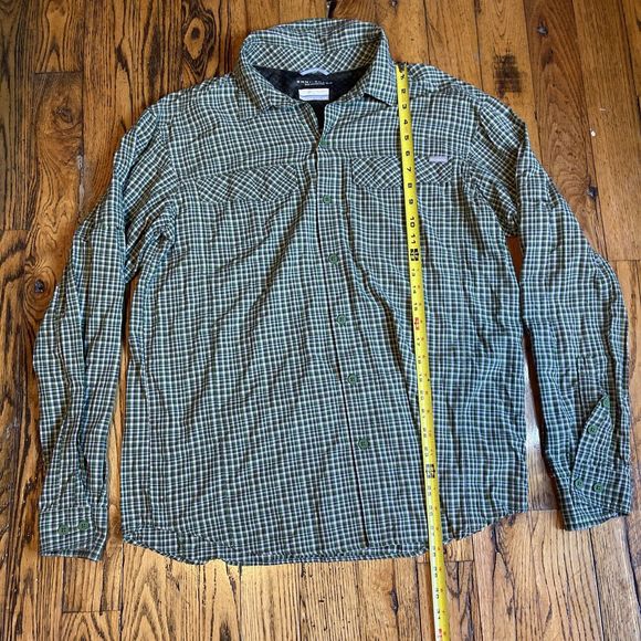 Columbia Men’s Large Green Plaid Button Up Long Sleeve Shirt - Picture 7 of 7